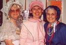 Trio of ladies costumed for Heritage Days